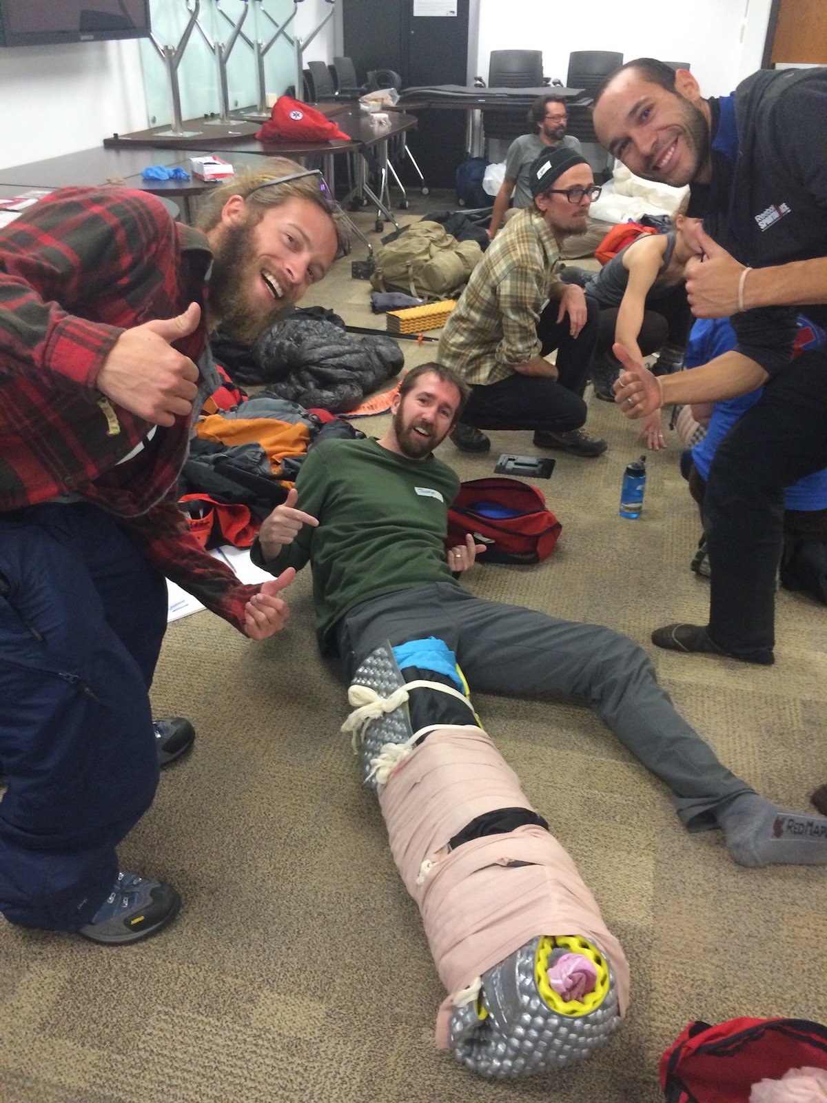 Our Wilderness First Responder class taught us to be resourceful with our gear!